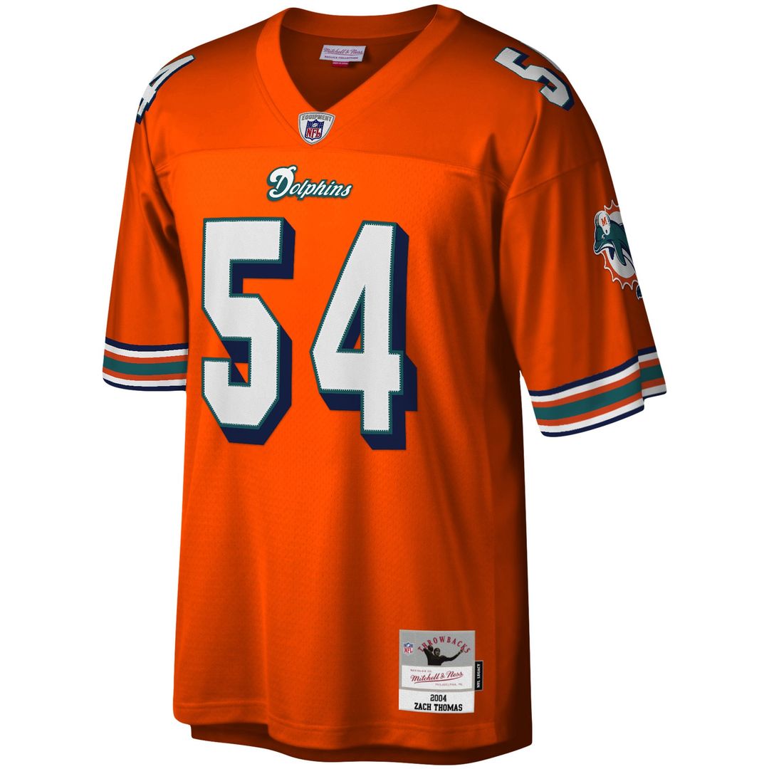 Men's Mitchell & Ness Miami Dolphins Zach Thomas Orange Legacy Replica NFL Jersey