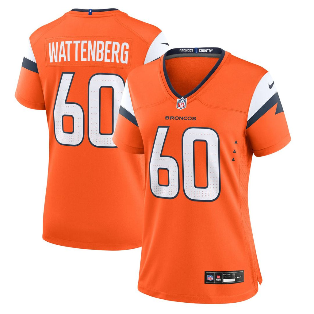 Women's Nike Denver Broncos Luke Wattenberg Orange Team Game NFL Jersey