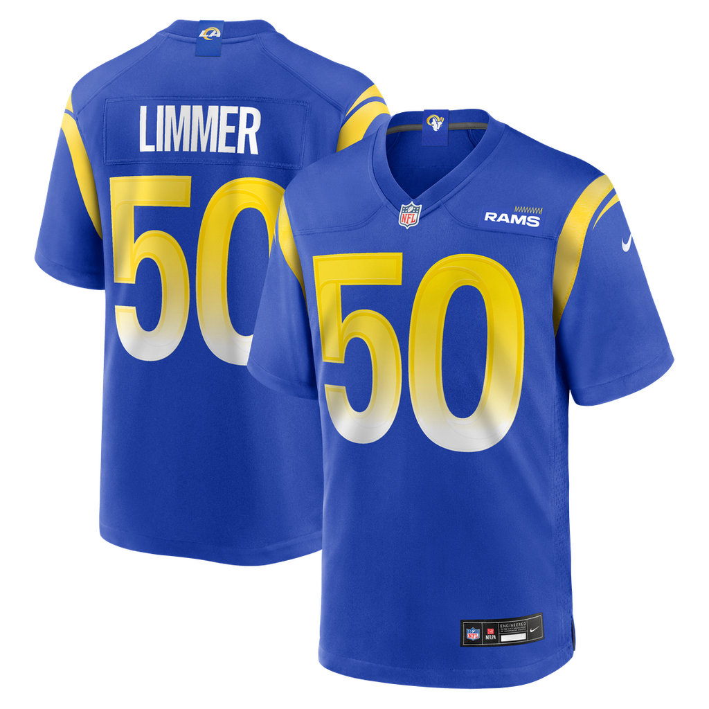 Men's Nike Los Angeles Rams Beaux Limmer Royal Team Game NFL Jersey