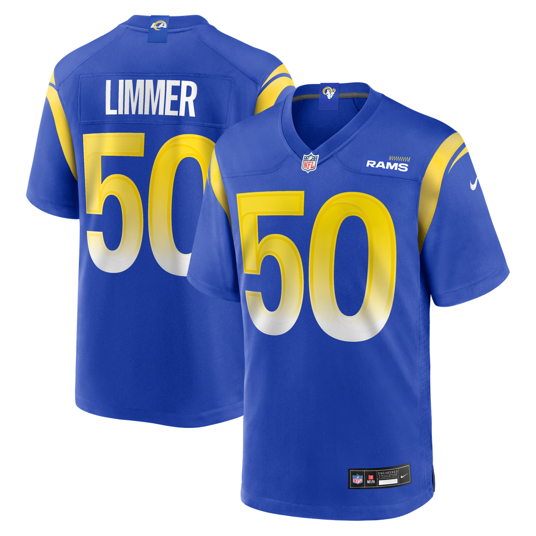 Men's Nike Los Angeles Rams Beaux Limmer Royal Team Game NFL Jersey
