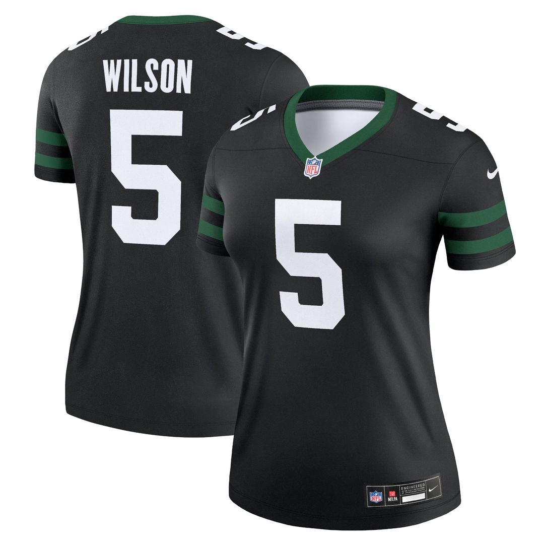 Women's Nike New York Jets Garrett Wilson Legacy Green Legend Player NFL Performance Top