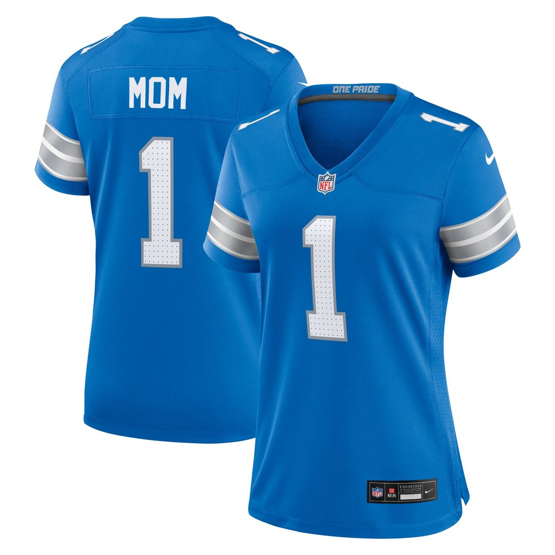 Men's Nike Detroit Lions Number 1 Mom Blue Game NFL Jersey