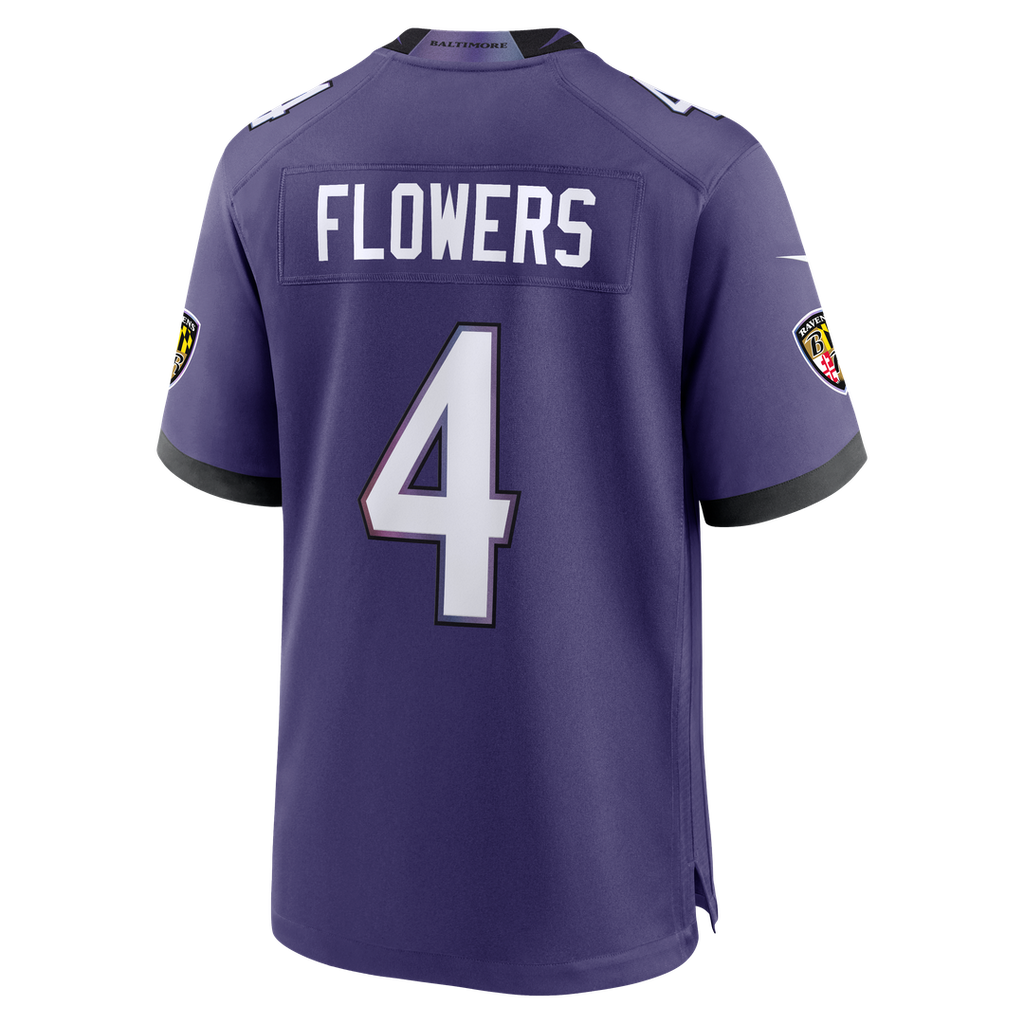 Men's Nike Baltimore Ravens Zay Flowers Purple Team Game NFL Jersey