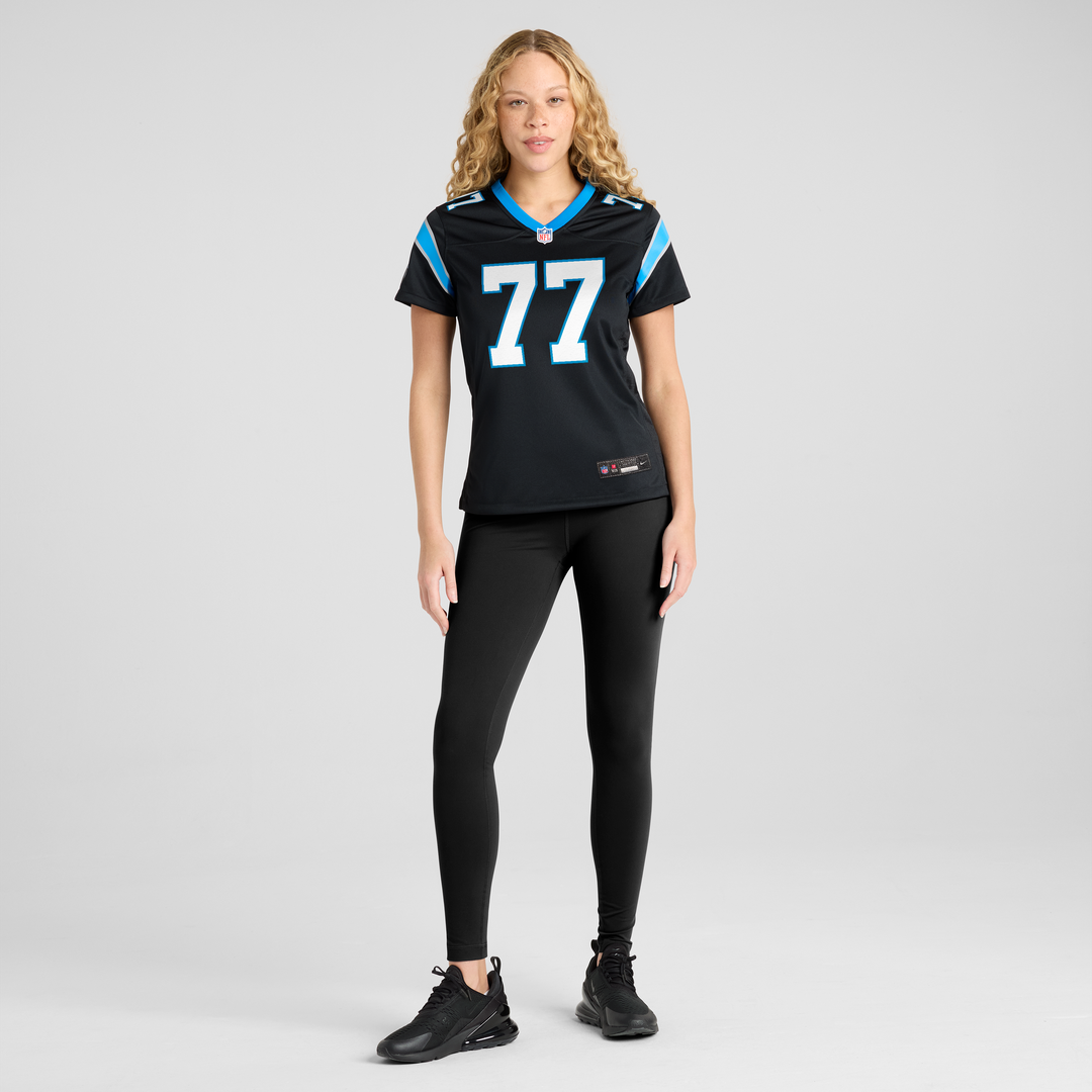 Women's Nike Carolina Panthers Luke Fortner Black Team Game NFL Jersey