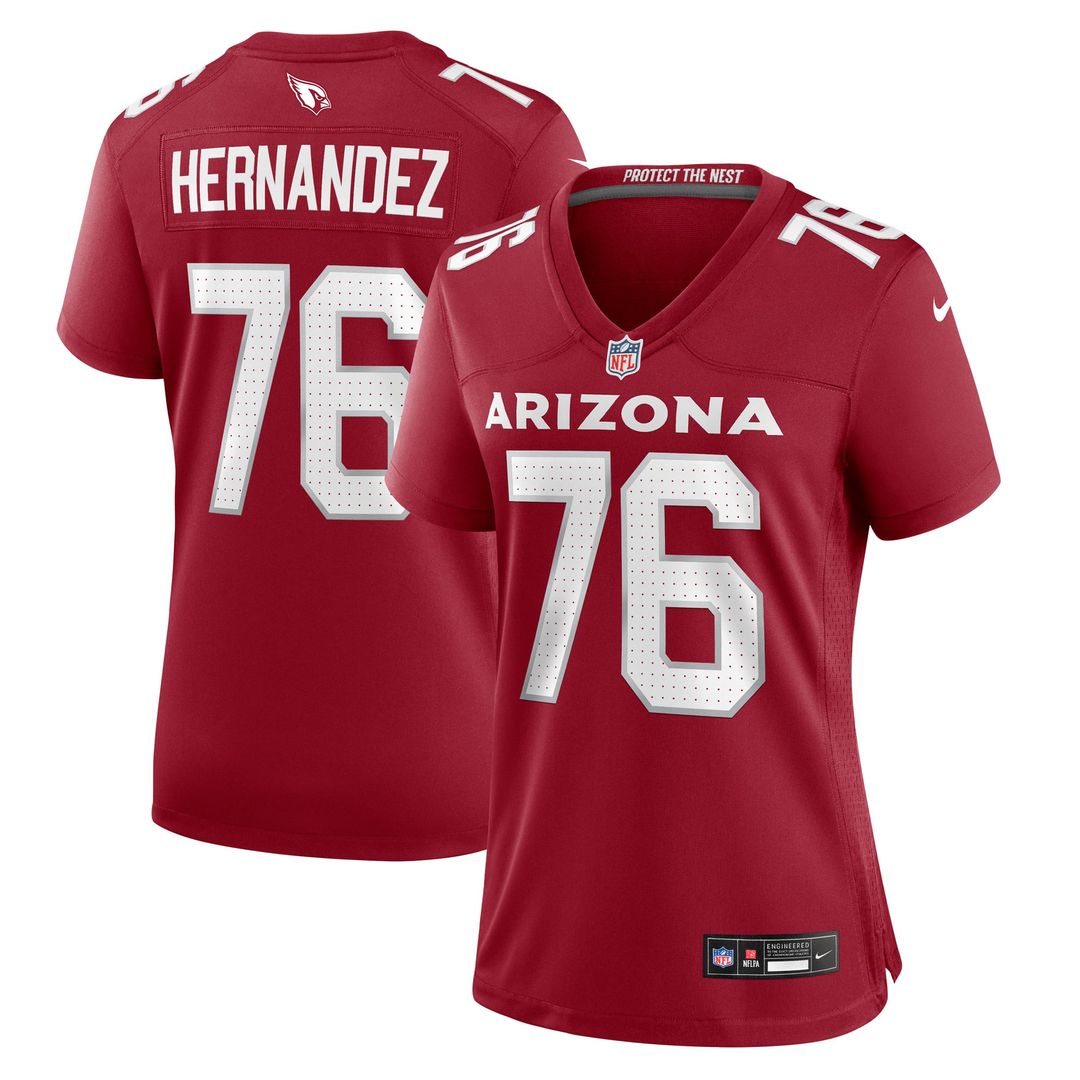 Women's Nike Arizona Cardinals Will Hernandez Cardinal Game NFL Jersey