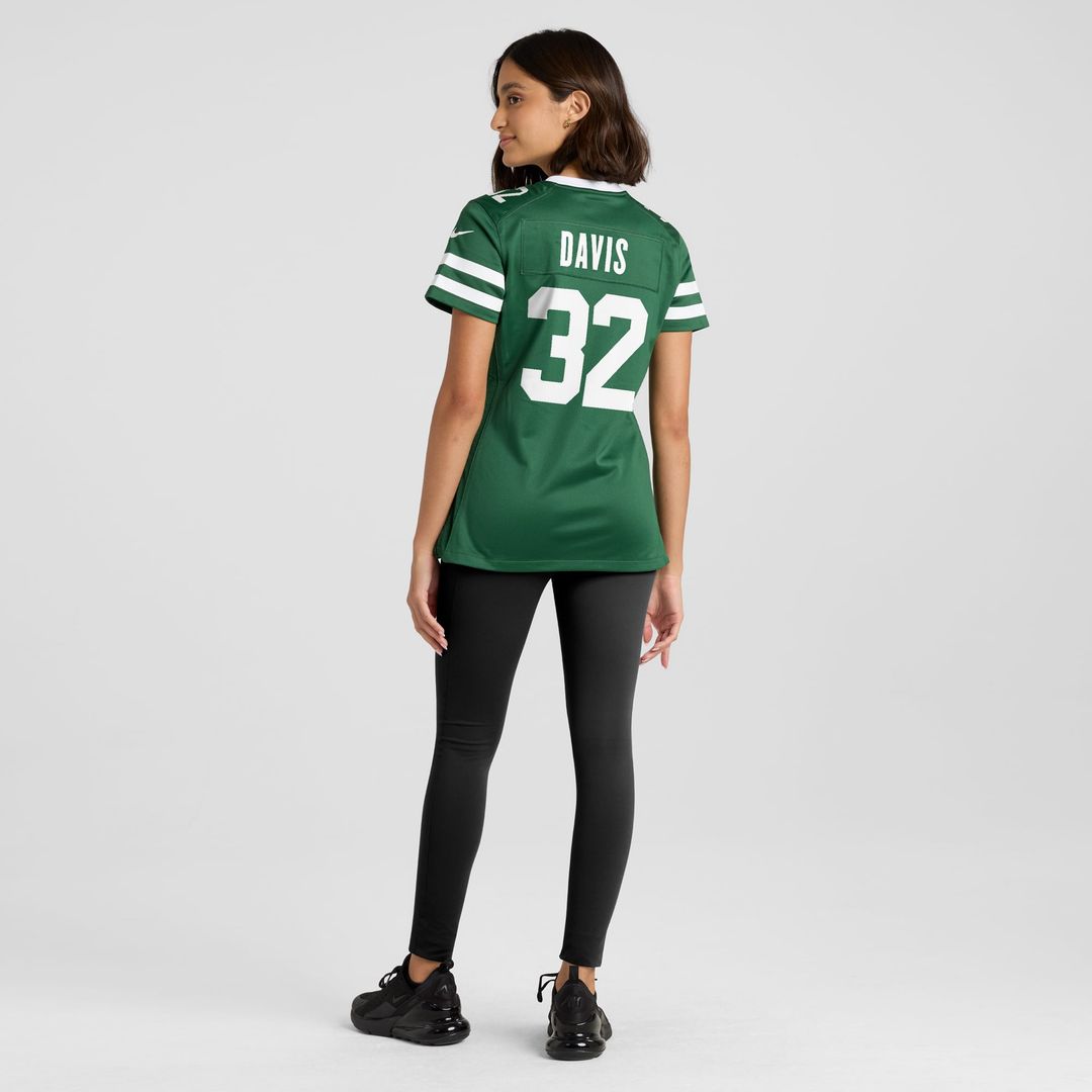 Women's Nike New York Jets Isaiah Davis Legacy Green Game NFL Jersey