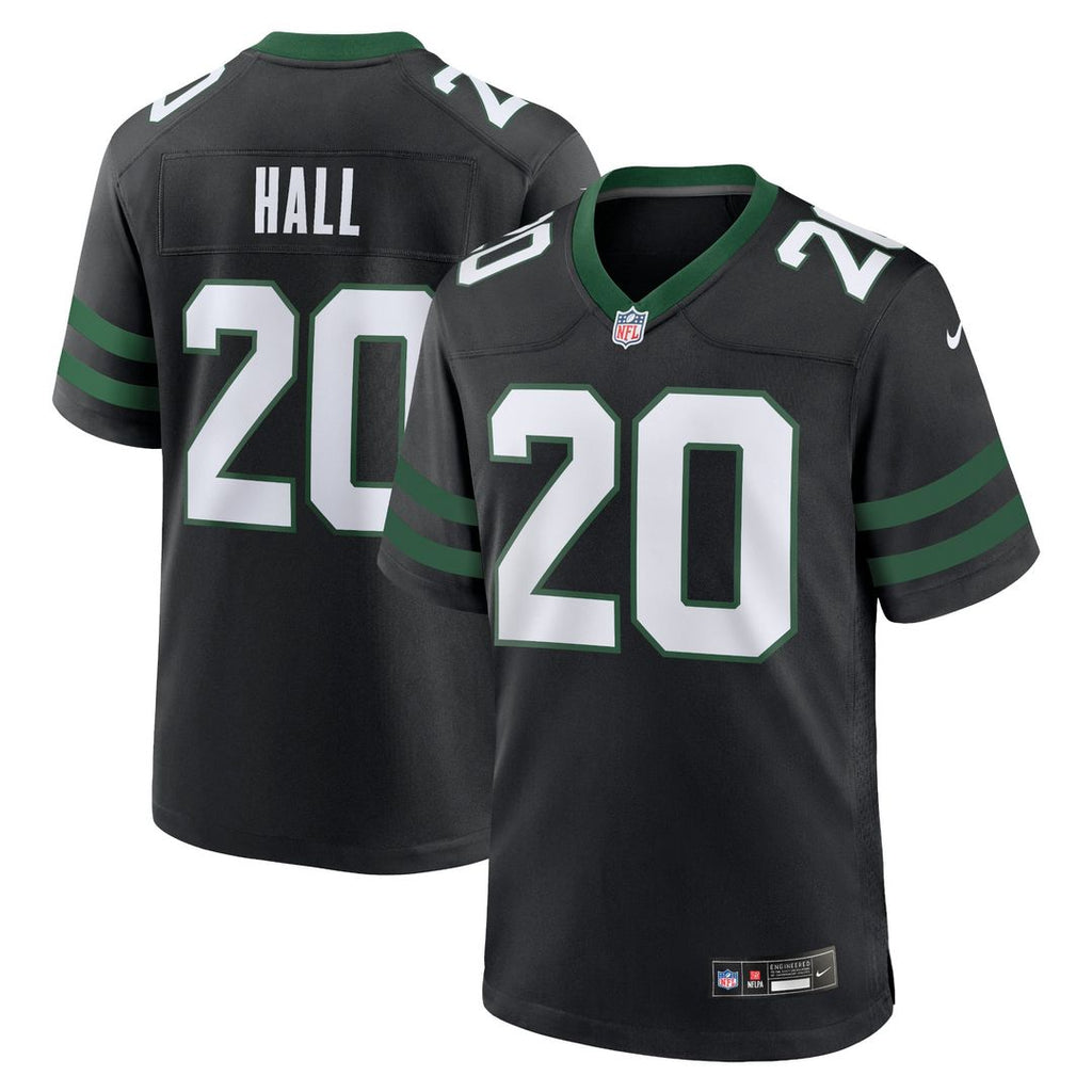 Men's Nike New York Jets Breece Hall Legacy Black Alternate Game NFL Jersey