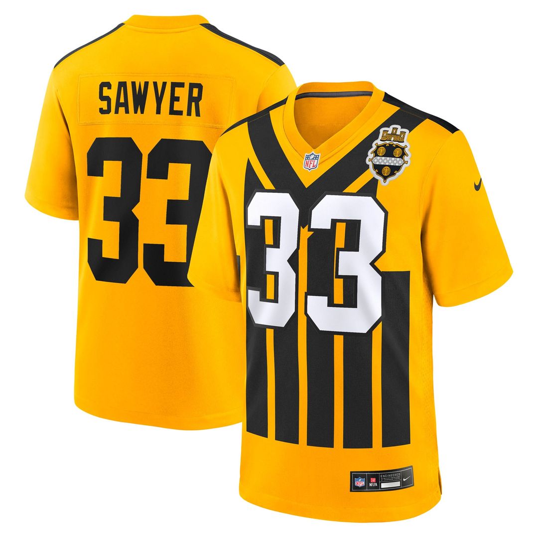 Men's Nike Pittsburgh Steelers Jack Sawyer Black Team Game NFL Jersey