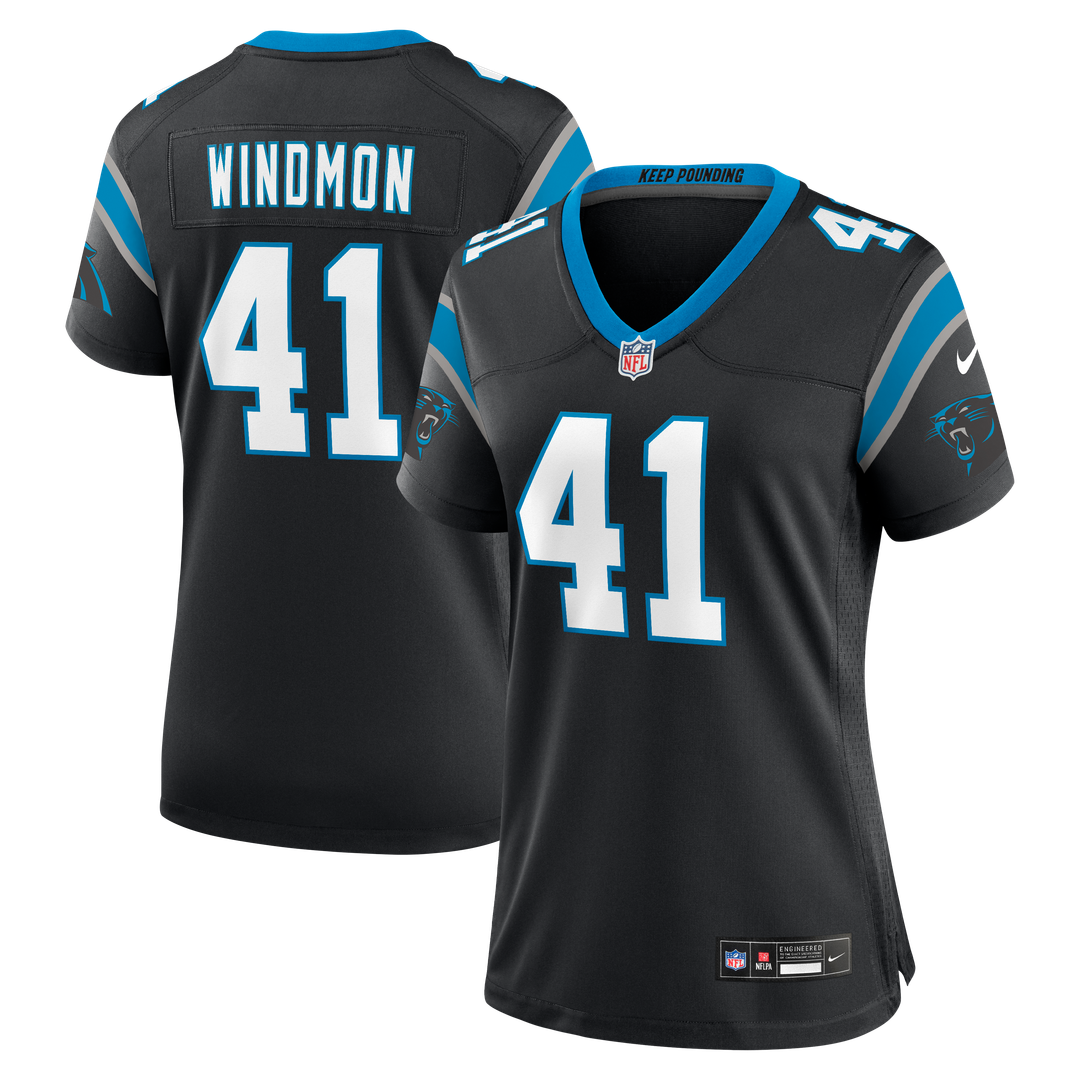 Women's Nike Carolina Panthers Jacoby Windmon Black Team Game NFL Jersey
