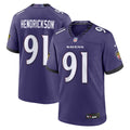 Men's Nike Baltimore Ravens Trey Hendrickson Purple Team Game NFL Jersey