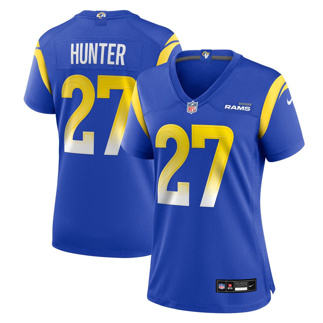 Women's Nike Los Angeles Rams Jarquez Hunter Royal Team Game NFL Jersey