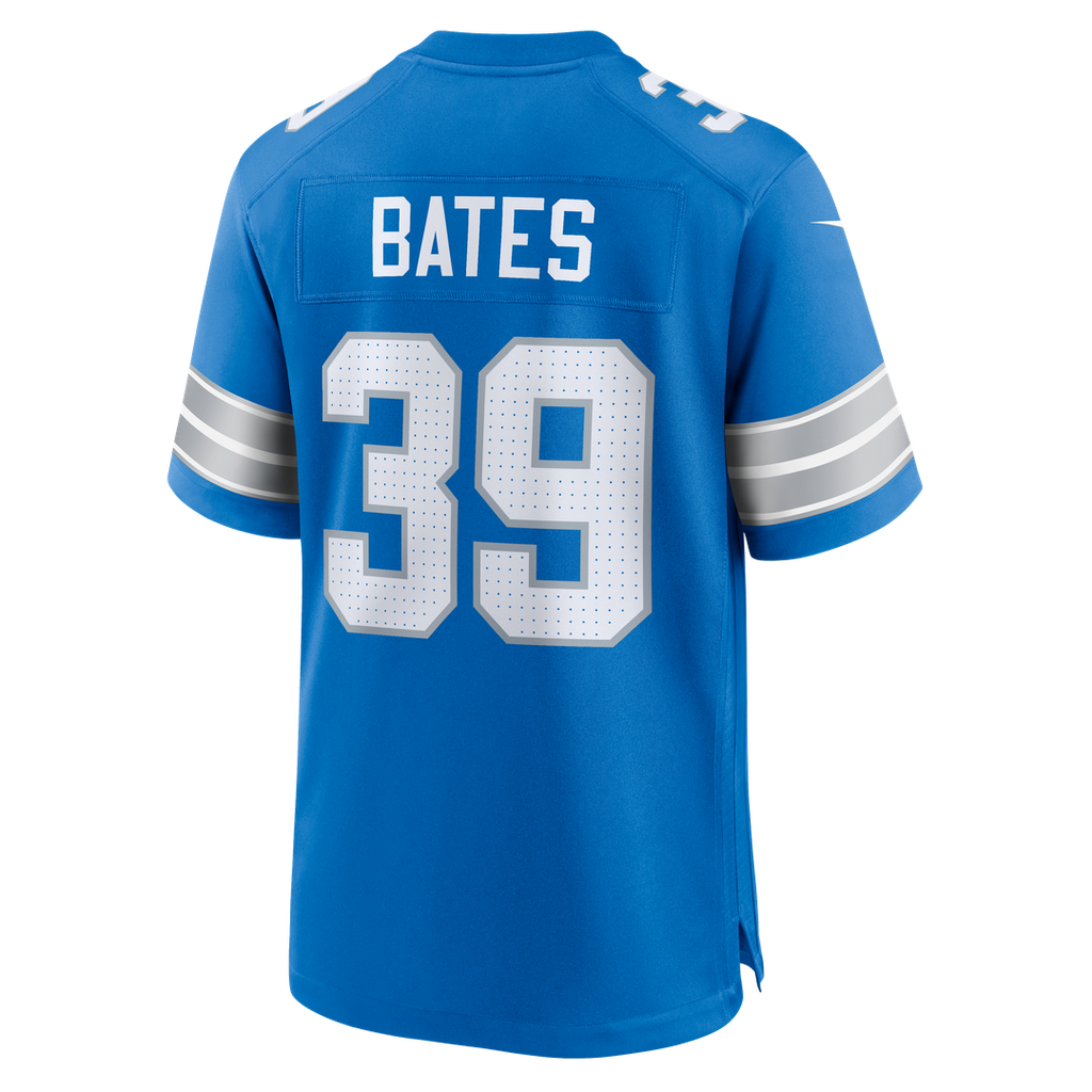 Men's Nike Detroit Lions Jake Bates Blue Team Game NFL Jersey