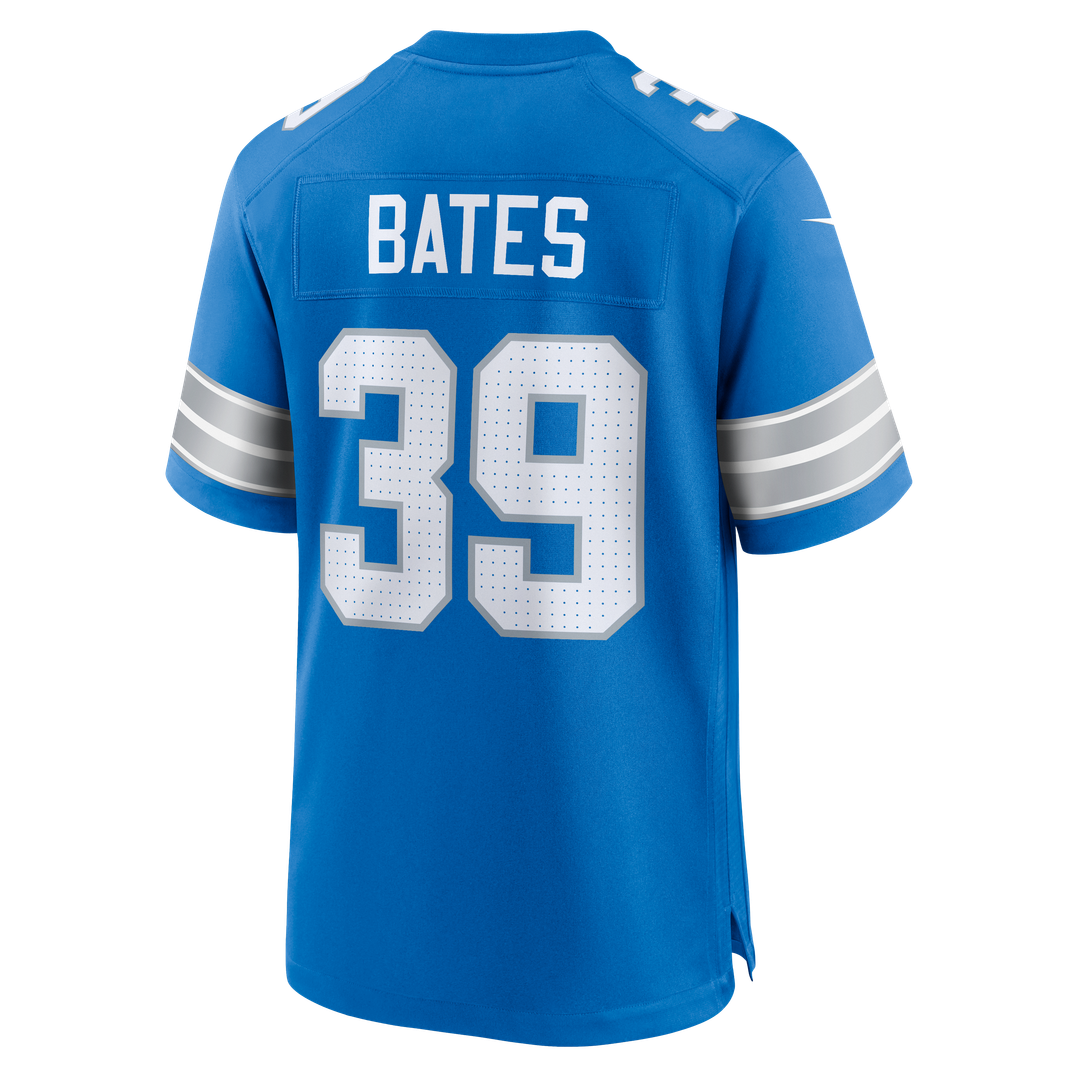 Men's Nike Detroit Lions Jake Bates Blue Team Game NFL Jersey