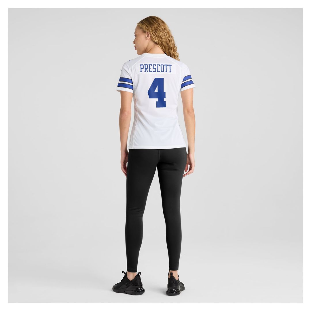 Women's Nike Dallas Cowboys Dak Prescott White Team Game NFL Jersey