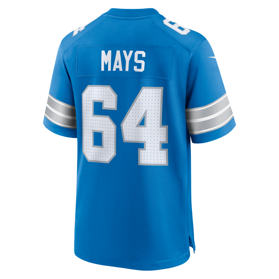 Men's Nike Detroit Lions Cade Mays Blue Team Game NFL Jersey