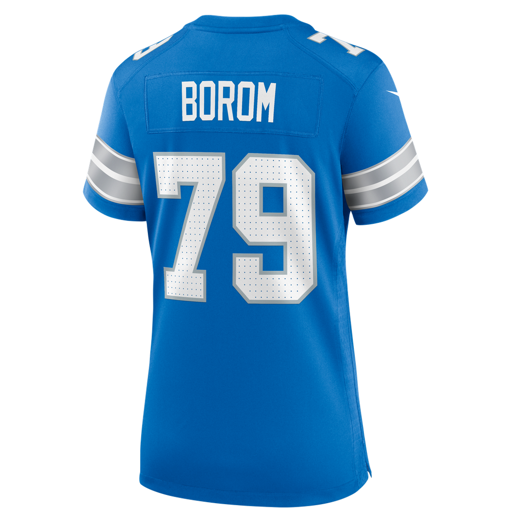 Women's Nike Detroit Lions Larry Borom Blue Team Game NFL Jersey