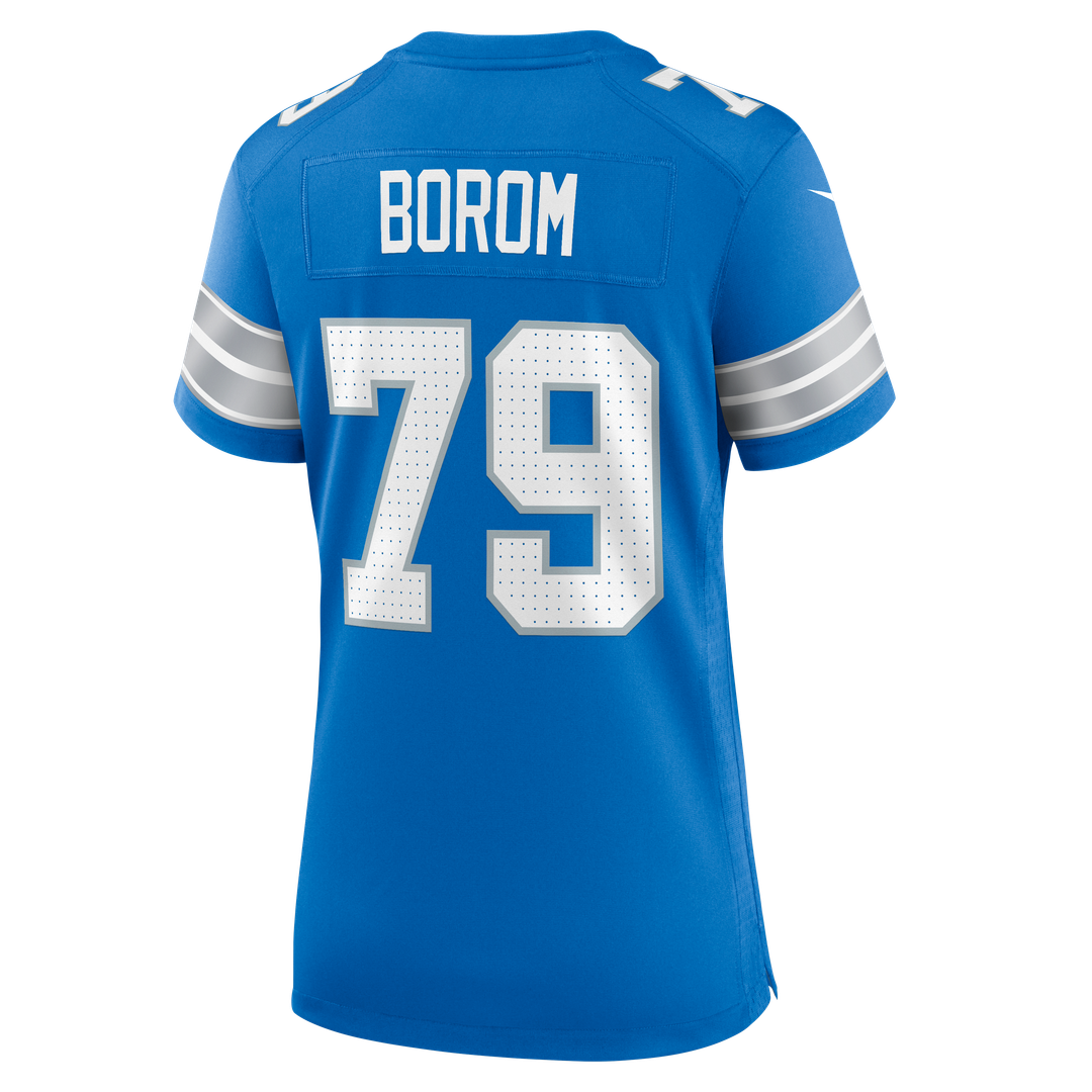 Women's Nike Detroit Lions Larry Borom Blue Team Game NFL Jersey