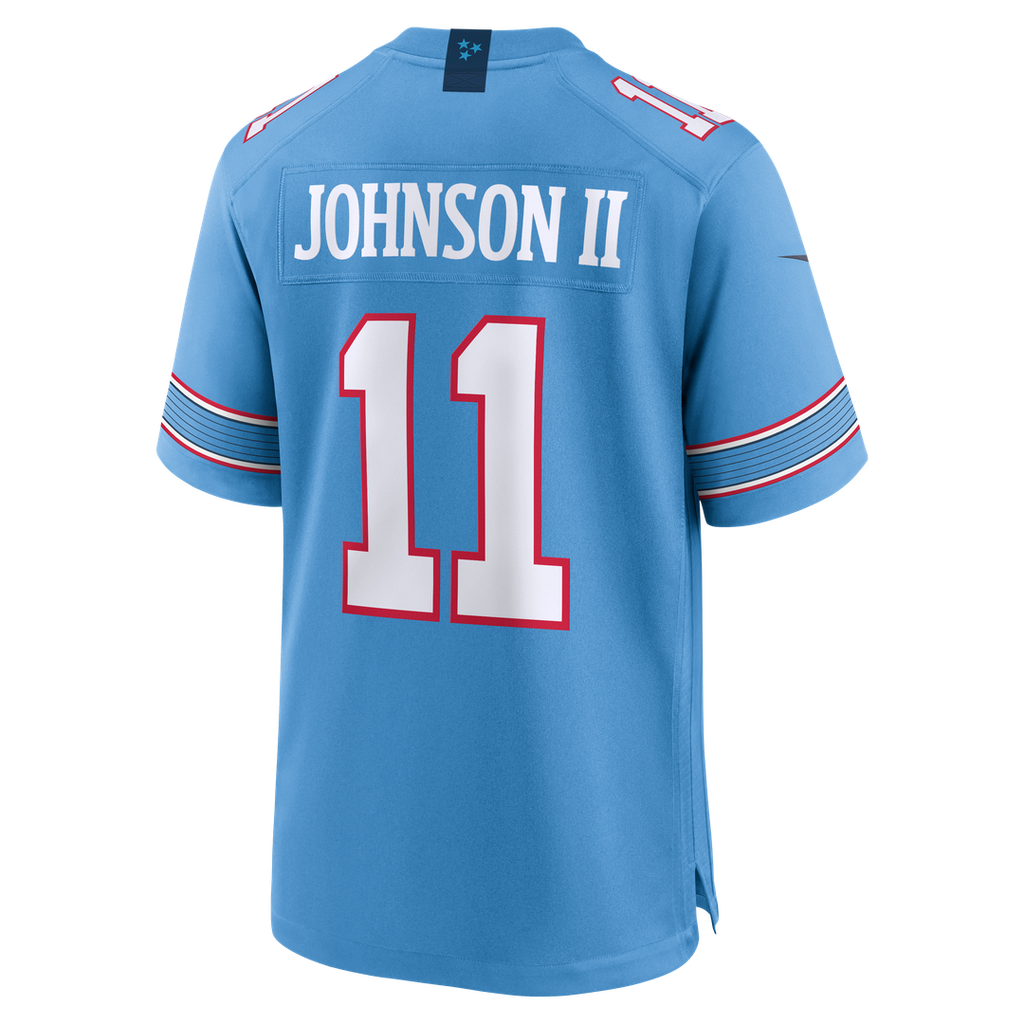Men's Nike Tennessee Titans Jermaine Johnson II Light Blue Team Game NFL Jersey