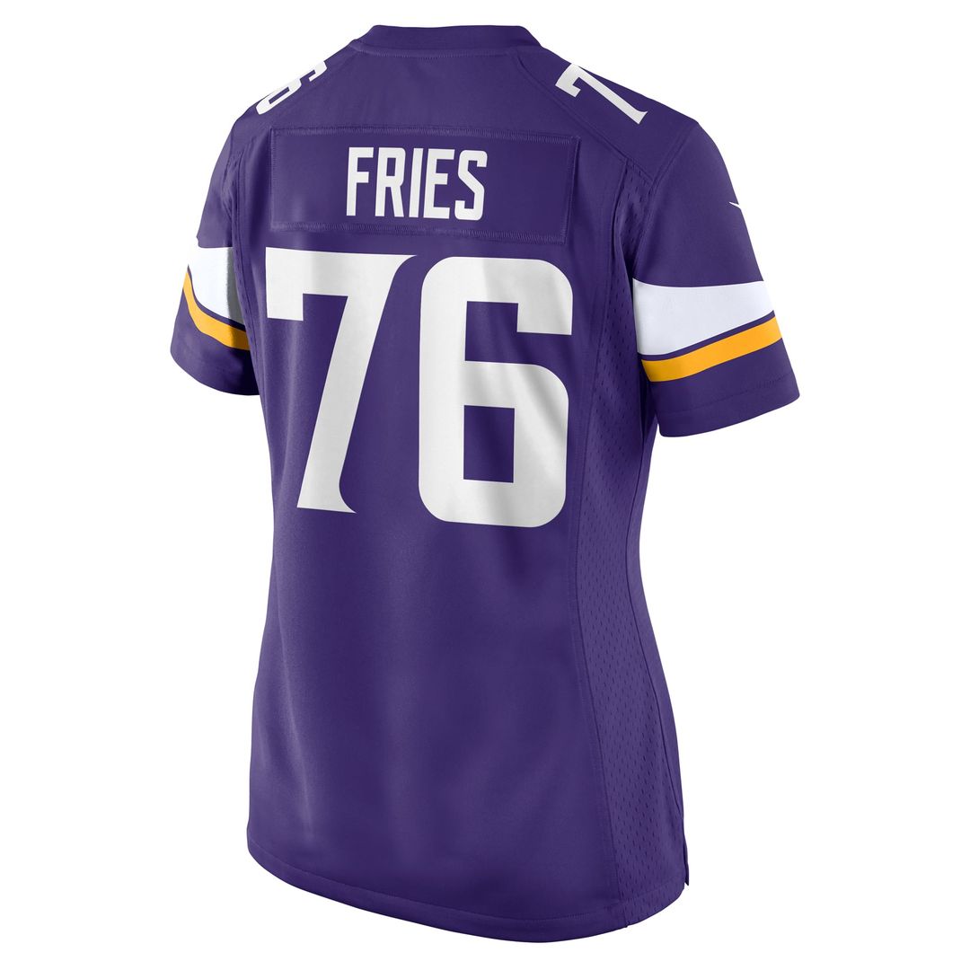 Women's Nike Minnesota Vikings Will Fries Purple Team Game NFL Jersey