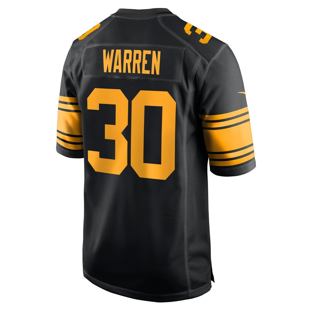 Men's Nike Pittsburgh Steelers Jaylen Warren Black Alternate Game NFL Jersey