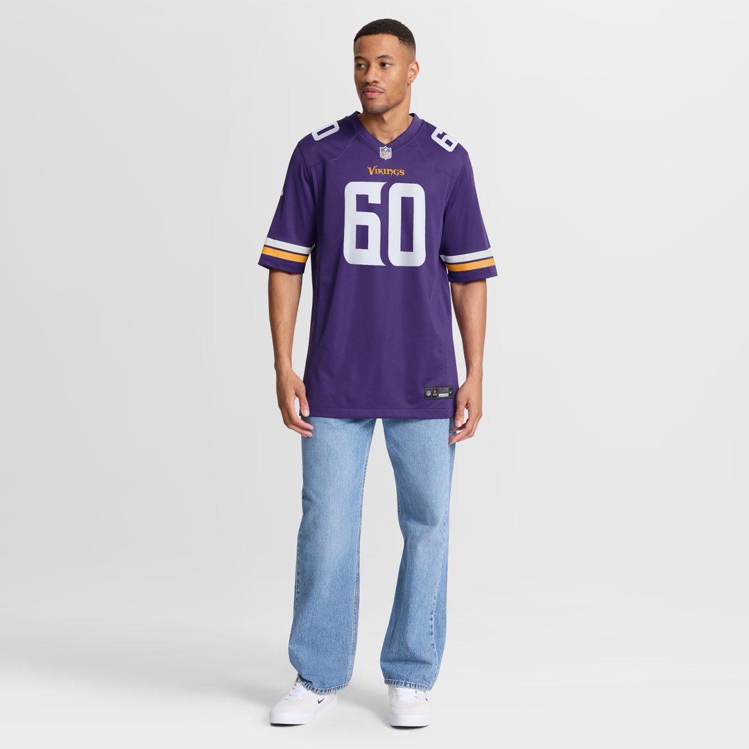 Men's Nike Minnesota Vikings Joe Huber Purple Team Game NFL Jersey