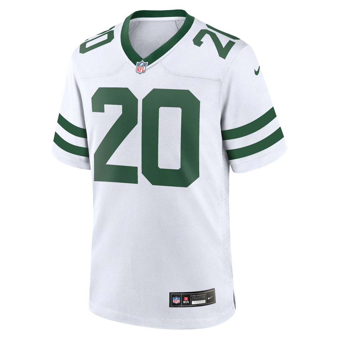 Men's Nike New York Jets Breece Hall Legacy Green Game NFL Jersey