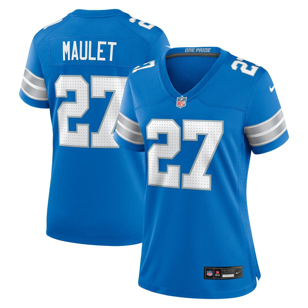 Women's Nike Detroit Lions Arthur Maulet Blue Team Game NFL Jersey