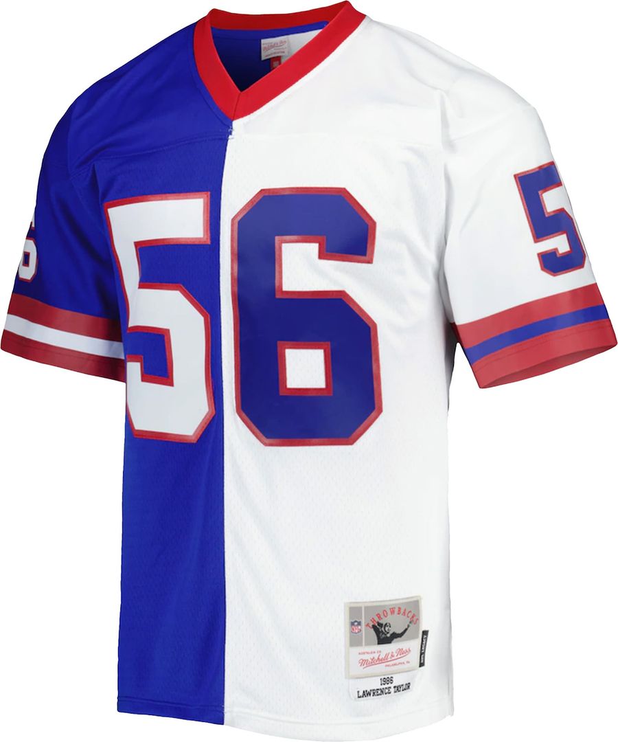 Men's Mitchell & Ness New York Giants Lawrence Taylor Royal/White 1986 Split Legacy Replica NFL Jersey