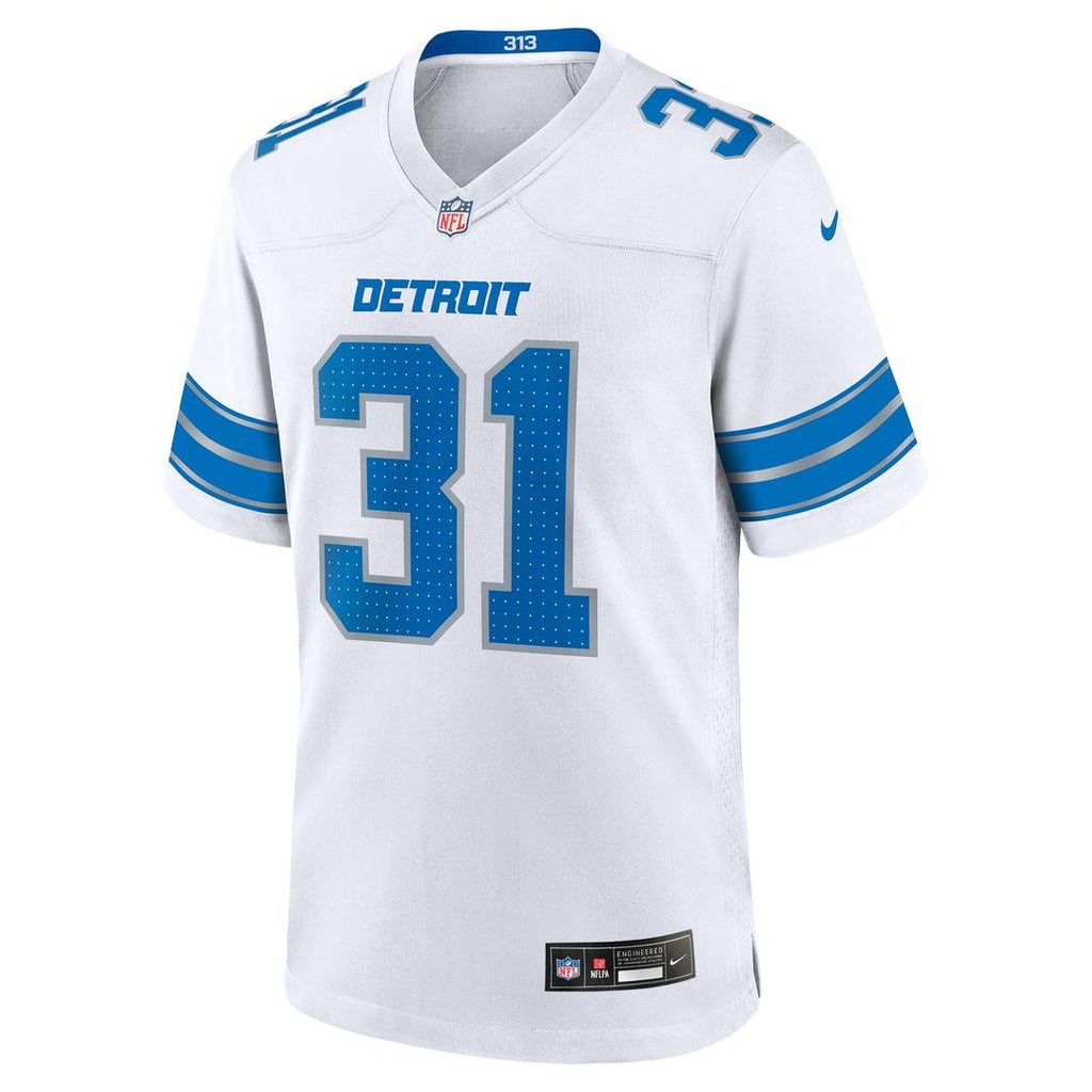 Men's Nike Detroit Lions Kerby Joseph White Game NFL Jersey
