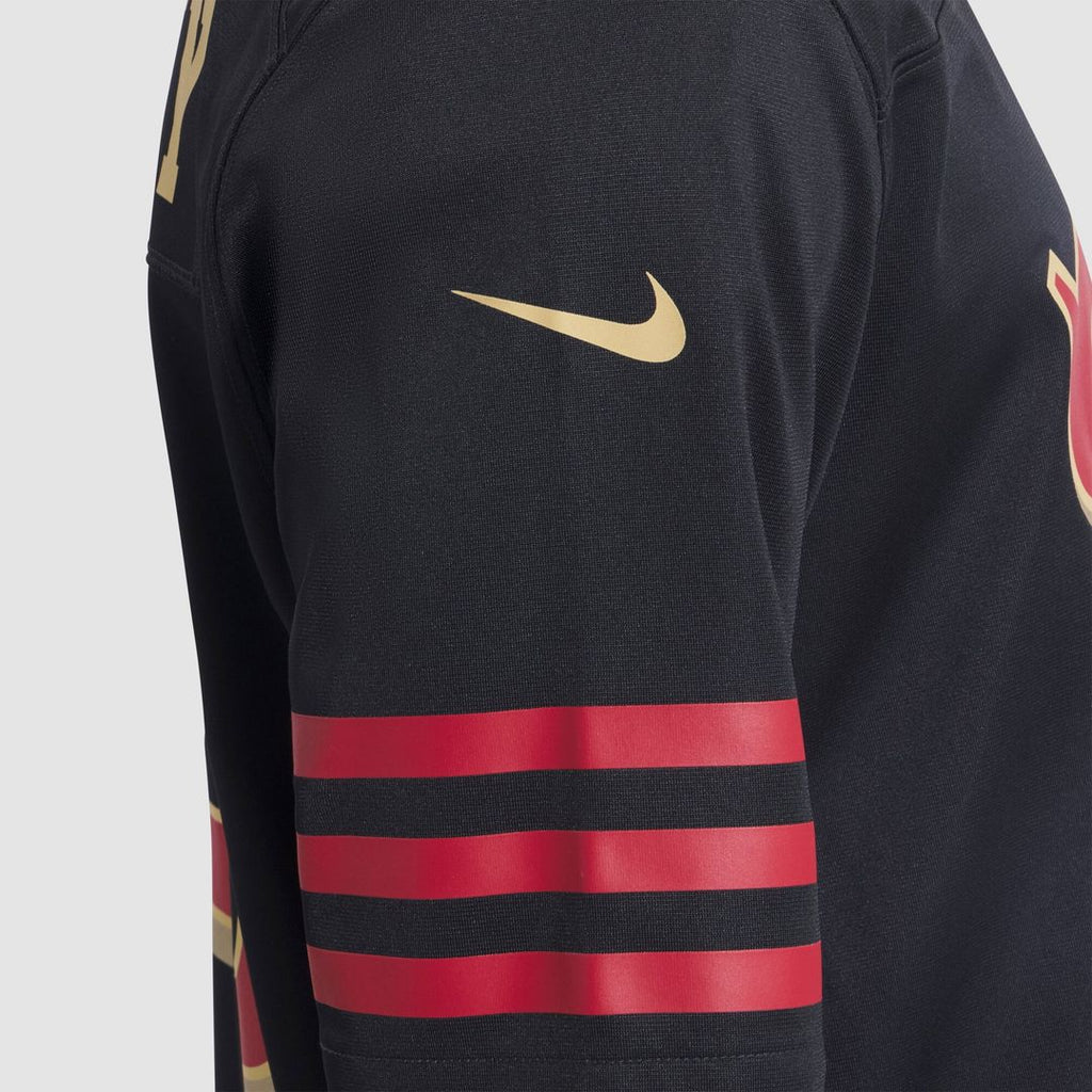 Men's Nike San Francisco 49ers Christian McCaffrey Black 2025 Rivalries Collection Game NFL Jersey