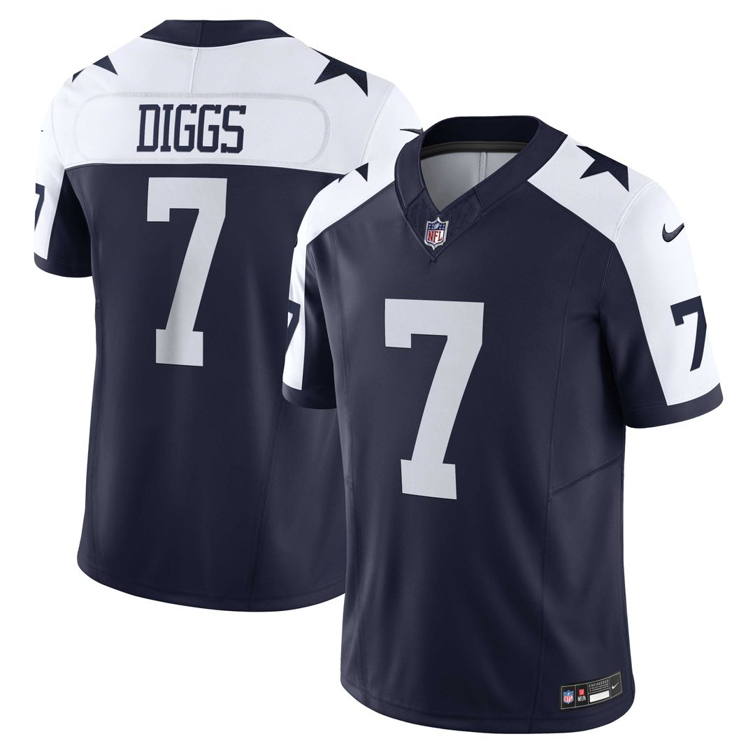 Men's Nike Dallas Cowboys Trevon Diggs Navy Vapor F.U.S.E. Limited NFL Jersey