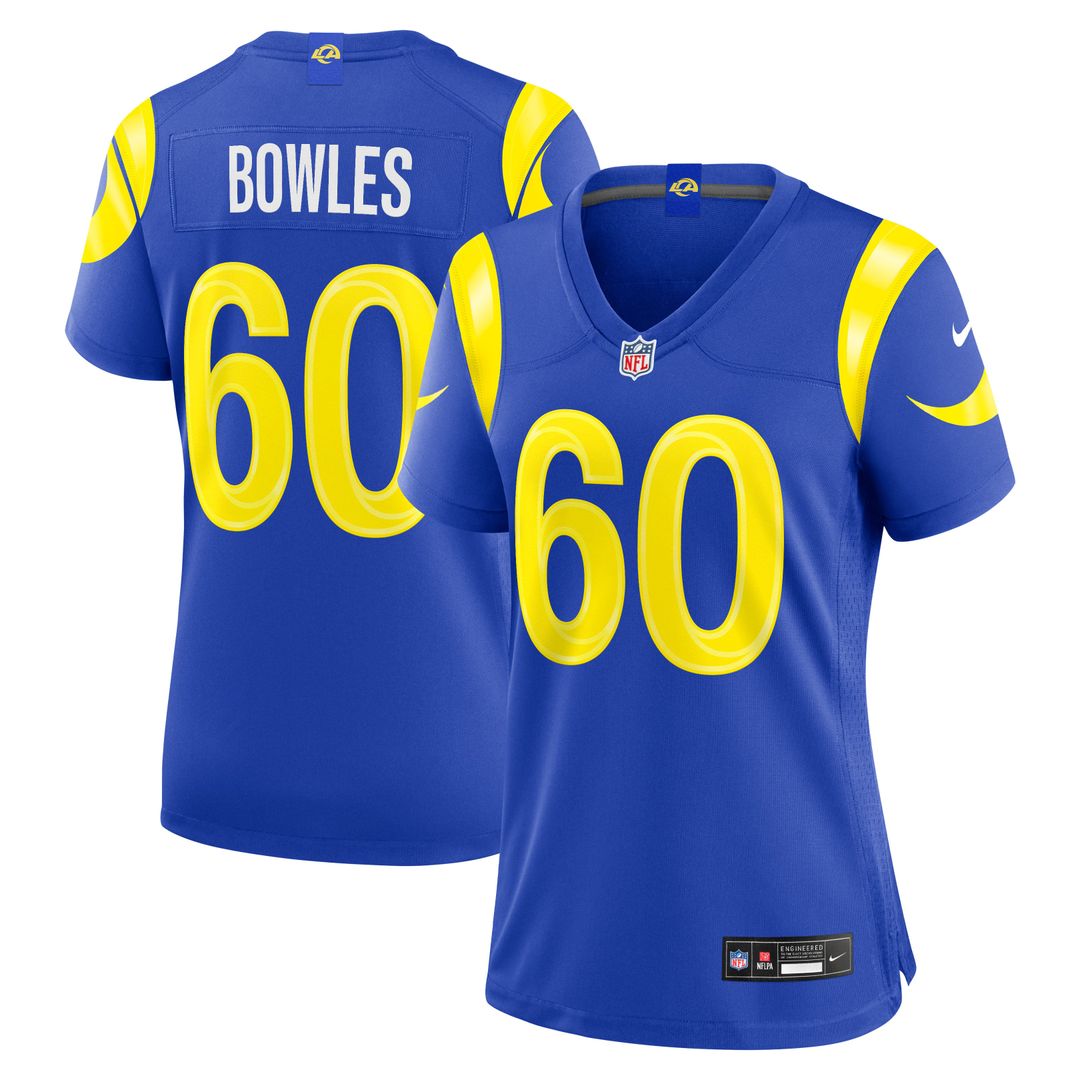 Women's Nike Los Angeles Rams Wyatt Bowles Royal Team Game NFL Jersey