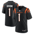 Men's Nike Cincinnati Bengals Number 1 Groom Black Game NFL Jersey