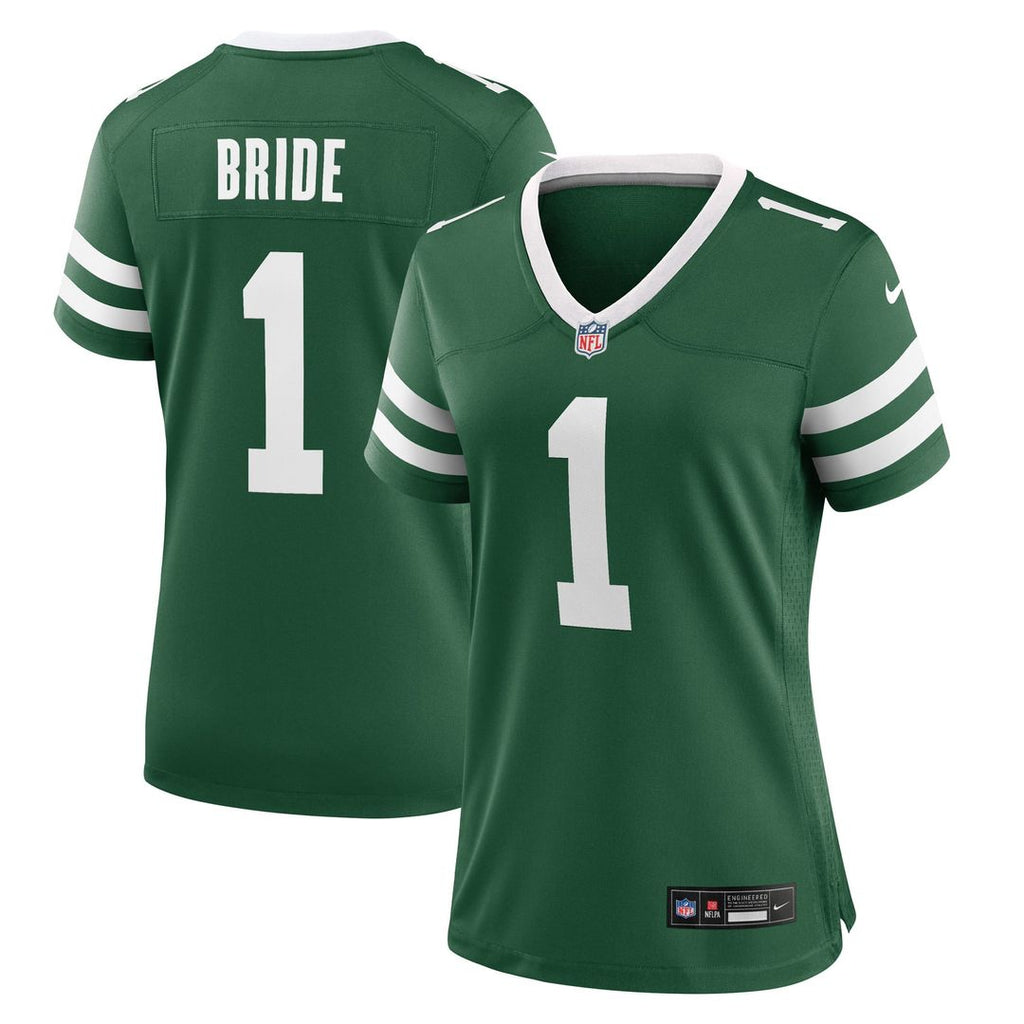 Women's Nike New York Jets Number 1 Bride Legacy Green Game NFL Jersey