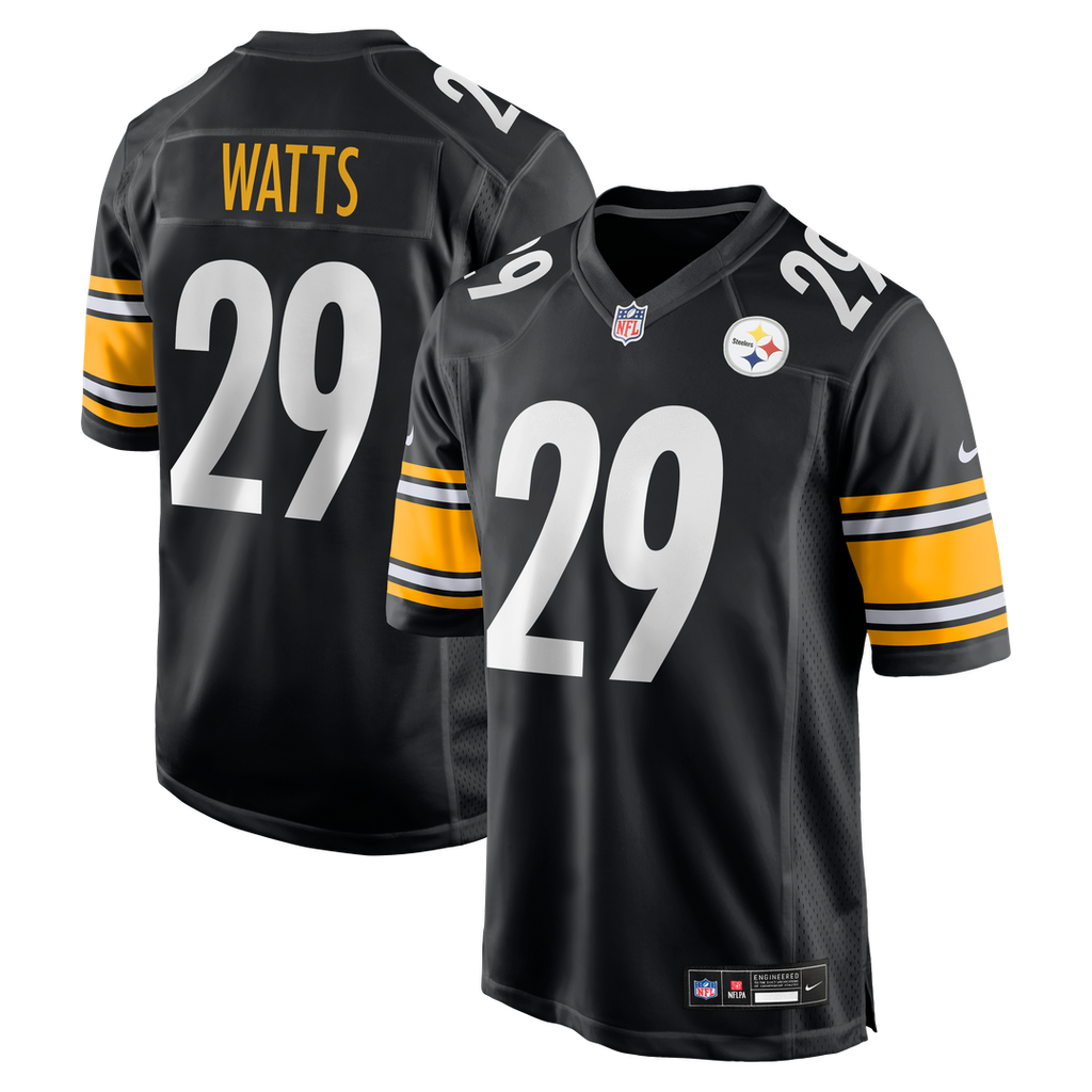 Men's Nike Pittsburgh Steelers Ryan Watts Black Game NFL Jersey