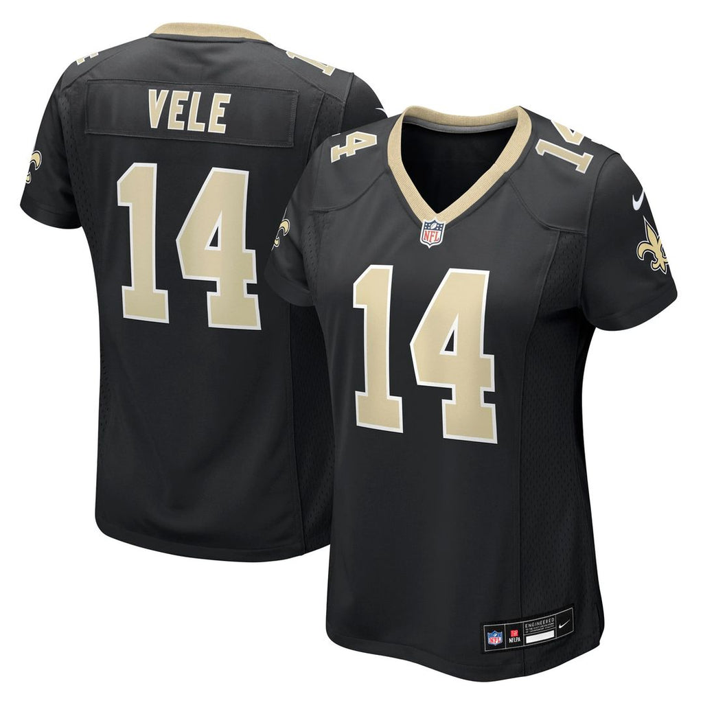 Women's Nike New Orleans Saints Devaughn Vele Black Team Game NFL Jersey