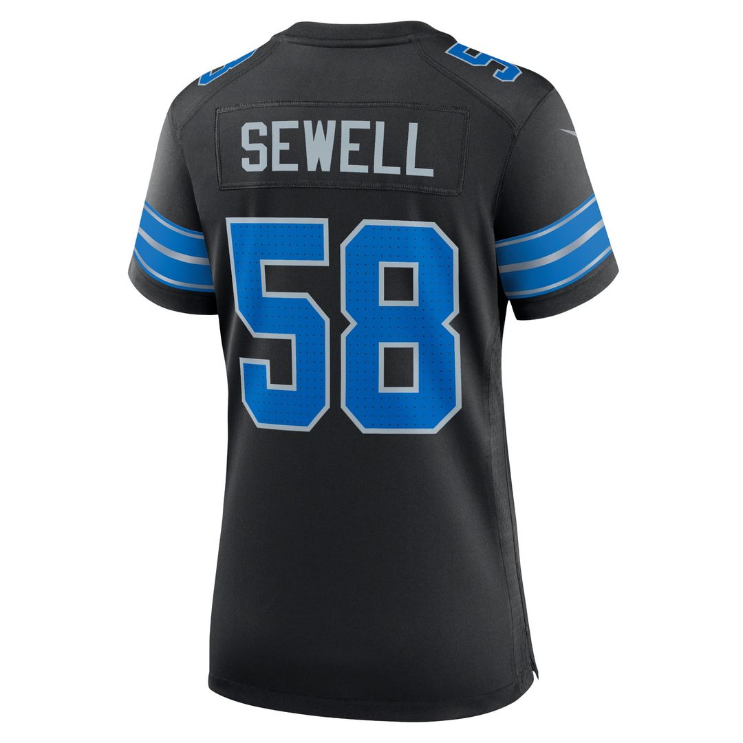 Women's Nike Detroit Lions Penei Sewell Black 2nd Alternate Game NFL Jersey