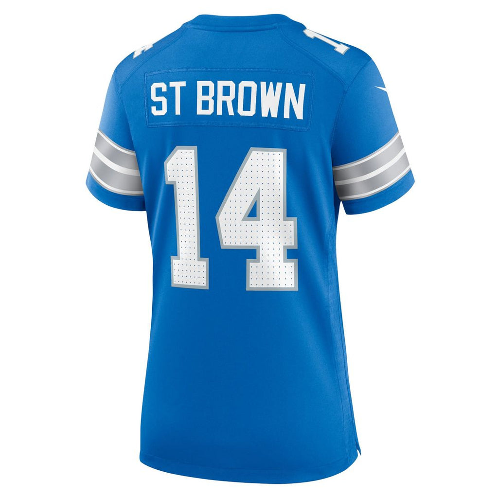 Women's Nike Detroit Lions Amon-Ra St. Brown Blue Team Game NFL Jersey