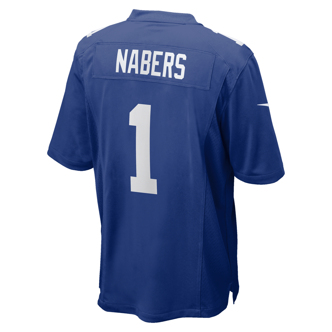 Men's Nike New York Giants Malik Nabers Royal Player Game NFL Jersey