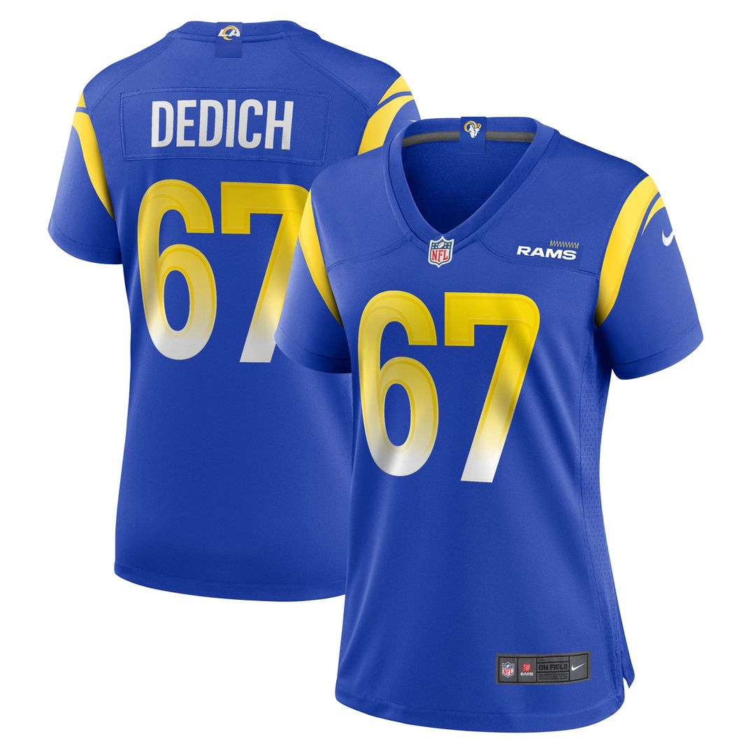 Women's Nike Los Angeles Rams Justin Dedich Royal Game NFL Jersey