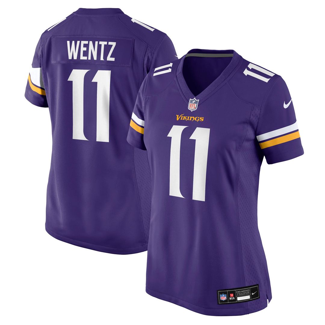 Women's Nike Minnesota Vikings Carson Wentz Purple Team Game NFL Jersey