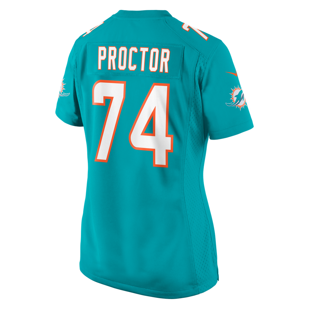 Women's Nike Miami Dolphins Kadyn Proctor Aqua Team Game NFL Jersey