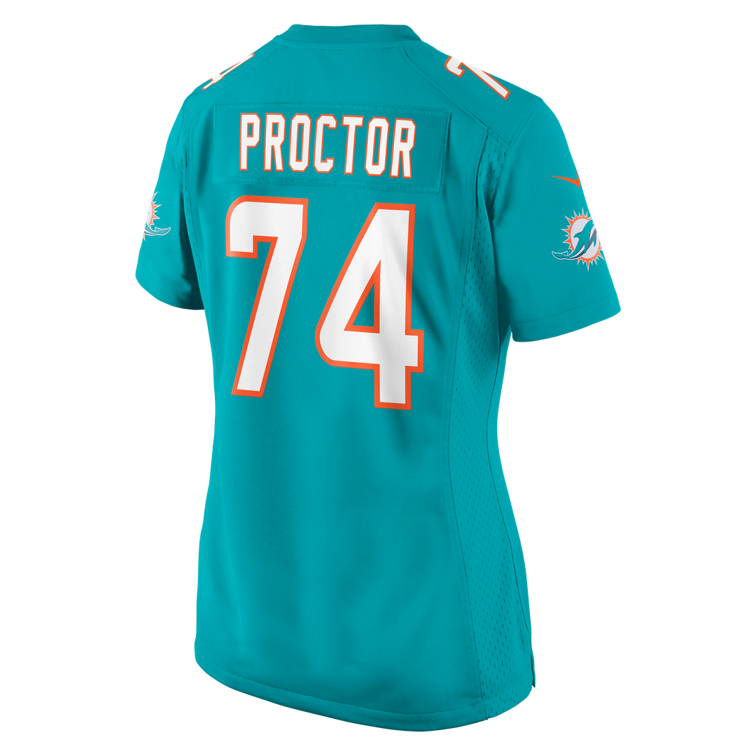 Women's Nike Miami Dolphins Kadyn Proctor Aqua Team Game NFL Jersey