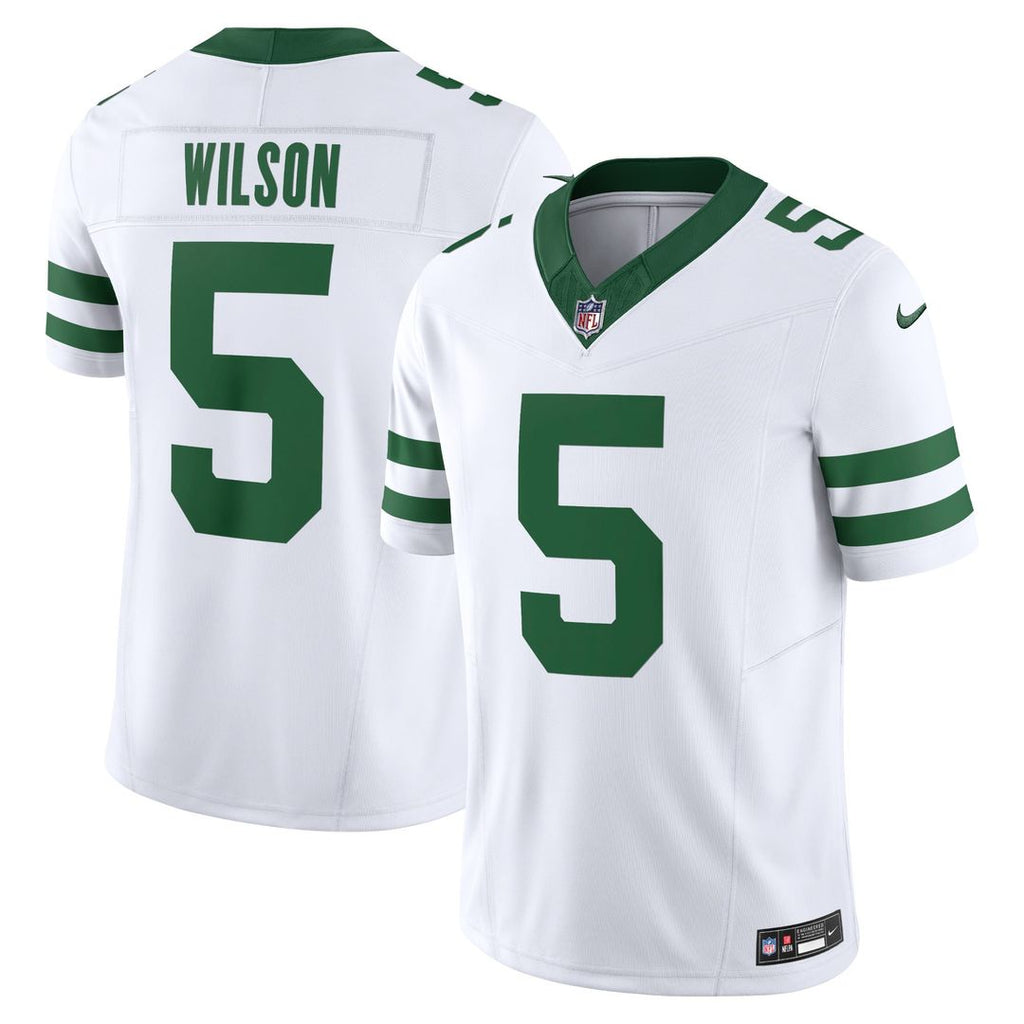 Men's Nike New York Jets Garrett Wilson Legacy White Vapor F.U.S.E. Limited NFL Jersey