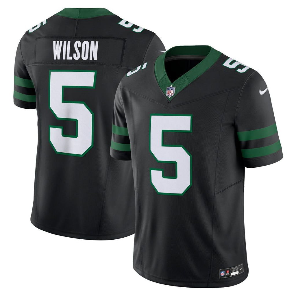 Men's Nike New York Jets Garrett Wilson Legacy Black Alternate Vapor F.U.S.E. Limited NFL Jersey
