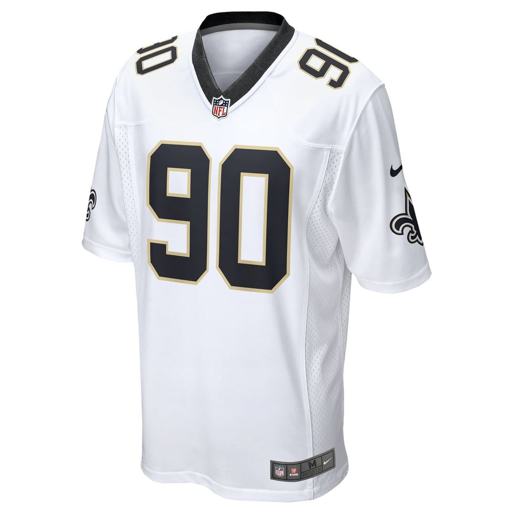 Men's Nike New Orleans Saints Bryan Bresee White Game NFL Jersey