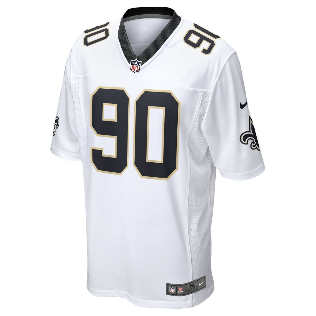 Men's Nike New Orleans Saints Bryan Bresee White Game NFL Jersey