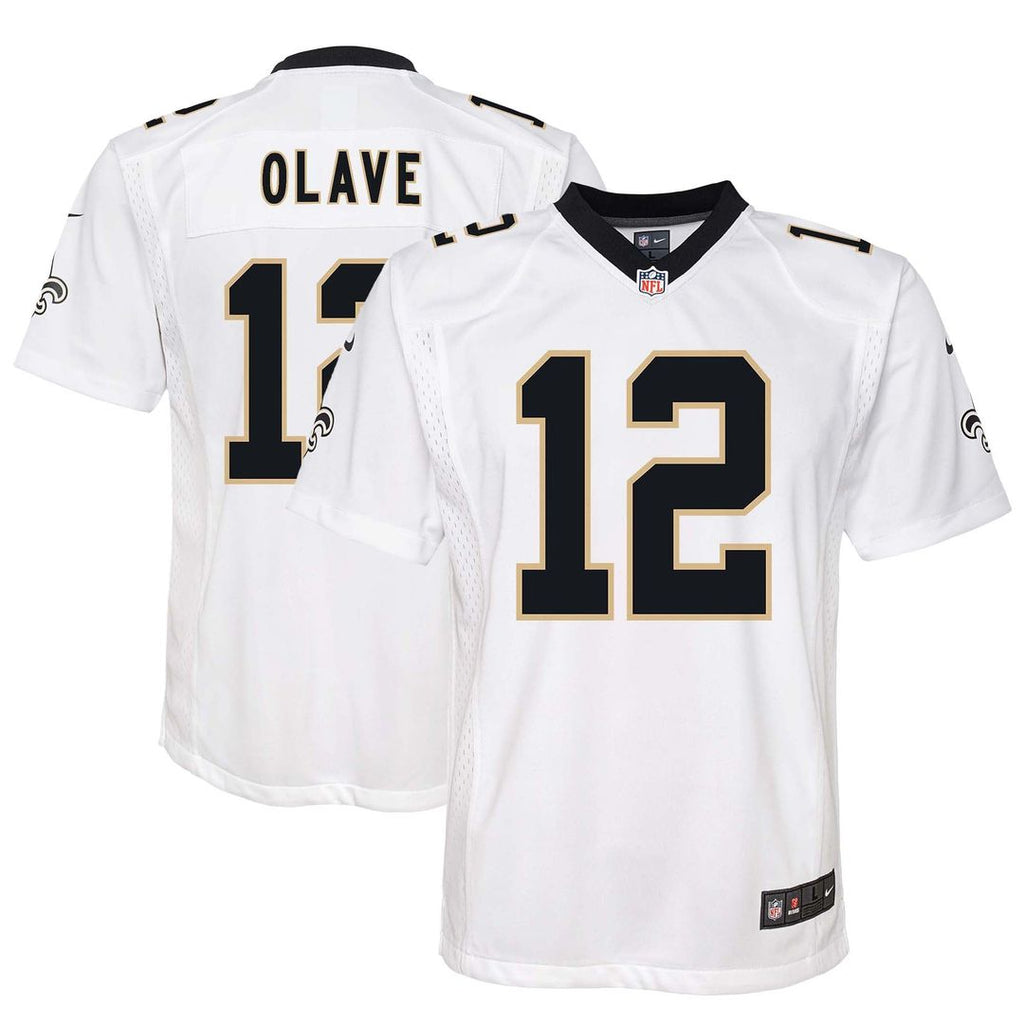 Youth Nike New Orleans Saints Chris Olave White Game NFL Jersey