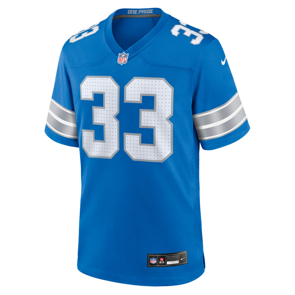 Men's Nike Detroit Lions Sione Vaki Blue Team Game NFL Jersey