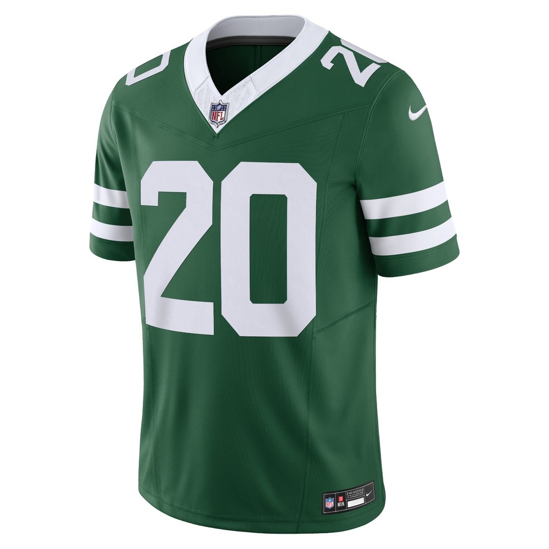 Men's Nike New York Jets Breece Hall Legacy Green Vapor F.U.S.E. Limited NFL Jersey